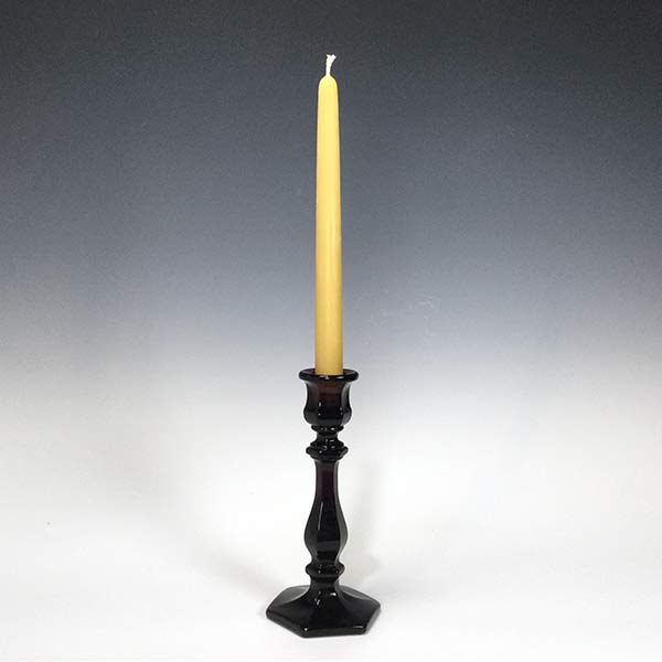 Amethyst Pressed Glass Candlestick - Image 2